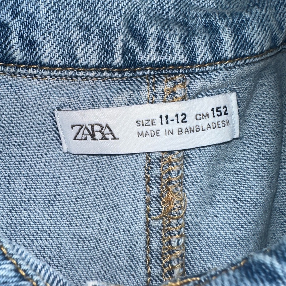 Zara Blue Denim Kids Dress Size 11-12 - Picture 4 of 6